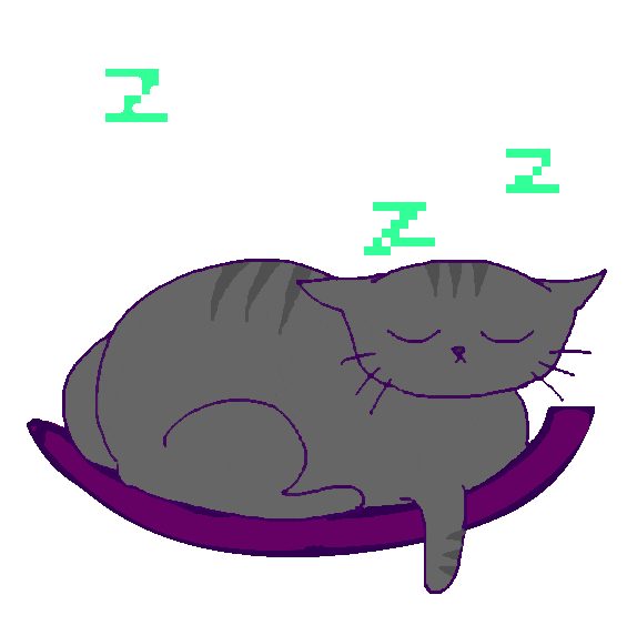Tired Cat Sticker by Kelly Li