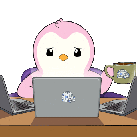 Tired Work From Home Sticker by Pudgy Penguins