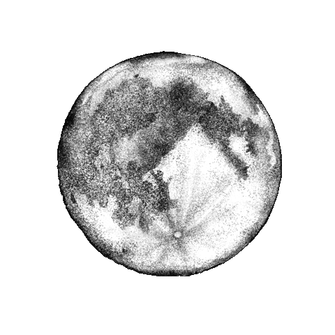 Black And White Moon Sticker