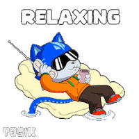 Relaxed Cat Sticker by Toshithecat