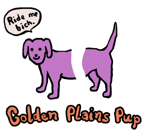 golden plains dog Sticker by Andrew Onorato