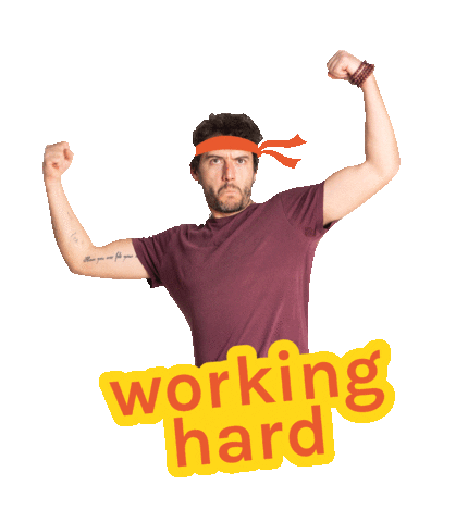 Aldo Working Hard Sticker by Pangramma