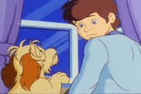 rainbow brite shrug GIF