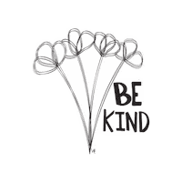 vilo99_ black and white flowers be kind line art Sticker