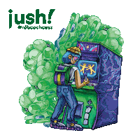 jushpl gaming gamer oldschool mural Sticker