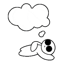 staneee white thinking character cloud Sticker