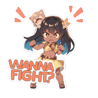 kiarajonesmusic fight anime angry kawaii Sticker