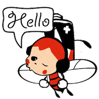 Peebeez hello red wink bee Sticker