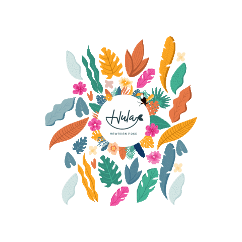 HulaHawaiianPoke food flowers hawaii aloha Sticker