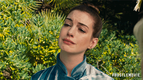 anne hathaway crying GIF by The Hustle Movie