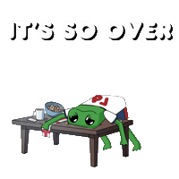 This Hurts Game Over Sticker by fwogs