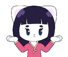jeyi_ch cat kawaii shrug not sure Sticker