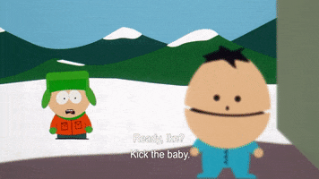 kicking kyle broflovski GIF by South Park