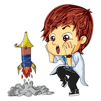 Radleu art science drawing boy Sticker
