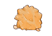 Niniouo sad 無言 刺蝟 橘色 Sticker