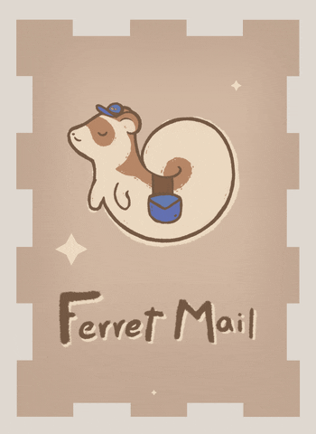sadferretgirl giphyupload mail stamp ferret GIF