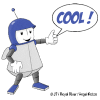 RoyalRiverMusik cool blue robot angel Sticker
