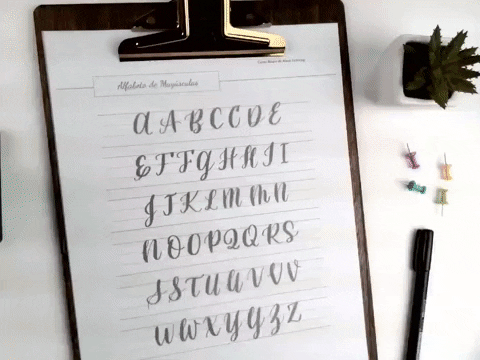 erlynpaz giphygifmaker lettering abecedario brush lettering GIF