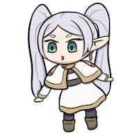 blasar_art anime girl frieren headpats Sticker