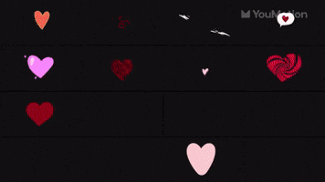 Catoon Hearts Animation Stickers