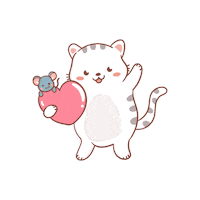 sanahuynh love cat hi greetings Sticker