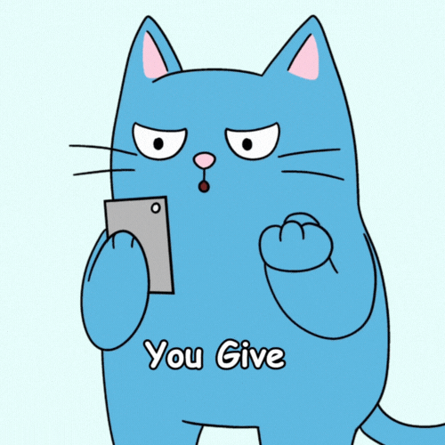Angry Blue Cat GIF