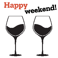 i-wpproducties relax happy weekend proosten wijnglazen Sticker