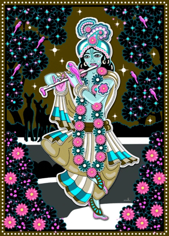 GundicaArt india meditation flute krishna GIF