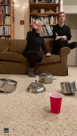 Pots and Pans Pong: Mother and Son Land Trick Shot During Lockdown in California