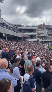 Crowd Sings God Save the King at England Cricket Match