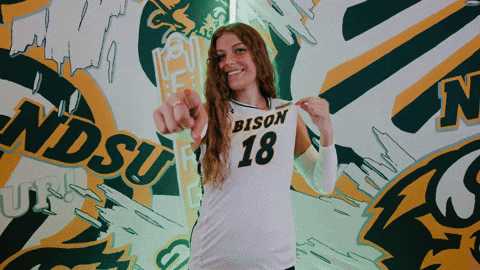 Volleyball Bison GIF by NDSU Athletics
