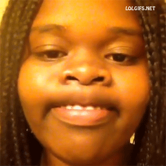 woman sniffing GIF