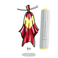 QuickDrawMcDrew hero superhero cape supermom GIF