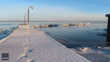 Lake Superior Ice Sheets Heard Cracking
