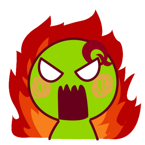 Angry Fire Sticker by Qoo10 Singapore