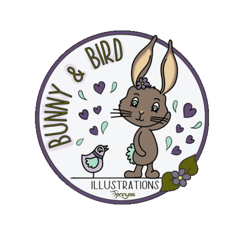 Bunny And Bird Sticker by Jennysiscrafts