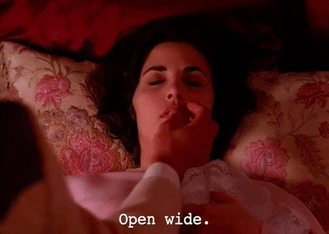 Audrey Horne Feeding GIF by Twin Peaks on Showtime