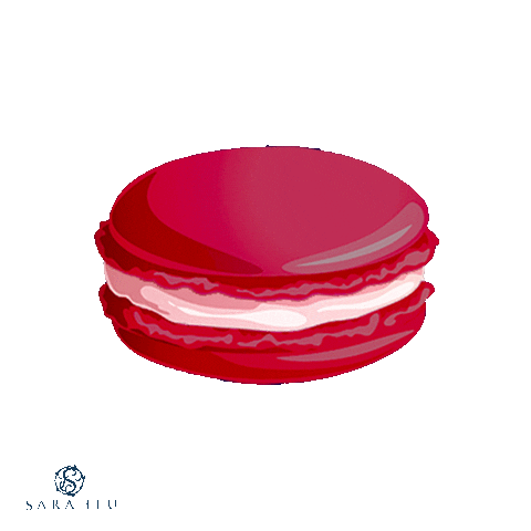 sarahluconfections giphyupload pink strawberry macaron Sticker