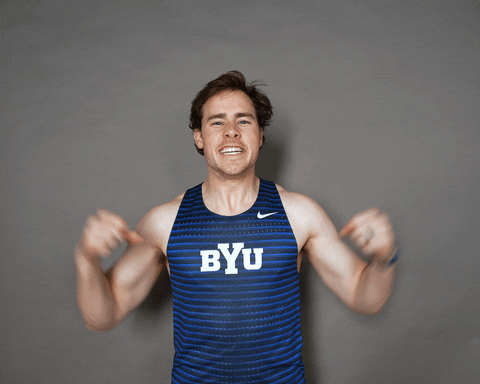 Celebration Flex GIF by BYU Cougars