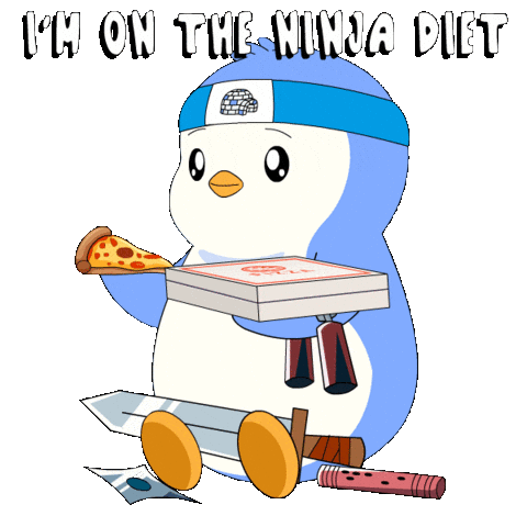 Hungry Pizza Sticker by Pudgy Penguins