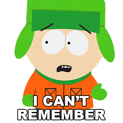 I Dont Remember Kyle Broflovski Sticker by South Park