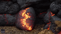 Oddly Satisfying? Lava Oozes Out of Egg-Shaped Lobe at Iceland Volcano