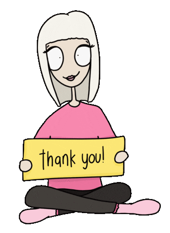 Girl Thank You Sticker by Mellow Doodles