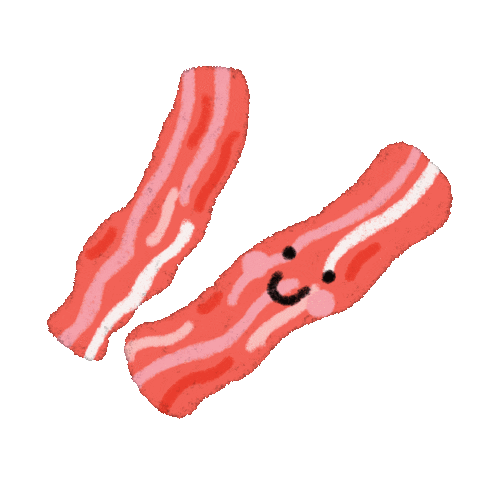 kaimookmst happy food bacon kaimookmst Sticker
