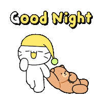 Yawning Good Night Sticker