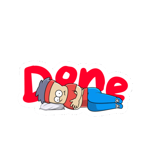 Tired Mission Accomplished Sticker by dowithtera