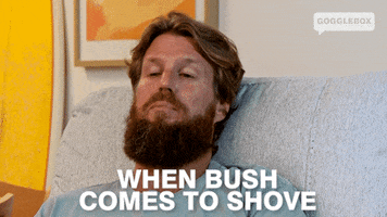 When Push Comes To Shove Bush GIF by Gogglebox Australia