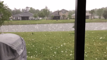 Hail Batters St. Augustine Pond During Severe Storms