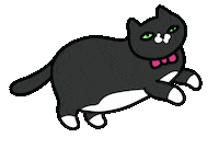 Black Cat Running Sticker
