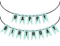 Happy Birthday Banner Sticker by Anders Ruff Workshop